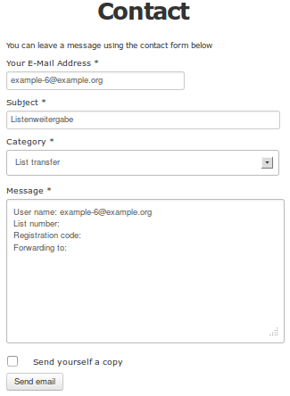 List forwarding